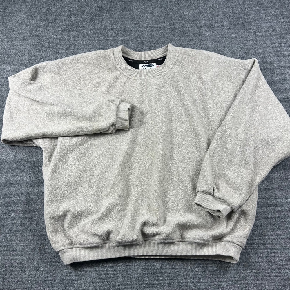 Haley Golf Sweatshirt Mens XXL Tan Gore Windstopper Fleece Crewneck USA Made VTG